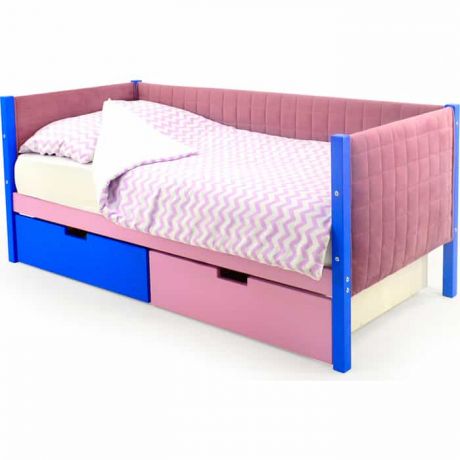 Бельмарко Детская кровать-тахта мягкая Svogen синий-лаванда + ящики 1 синий, 1 лаванда