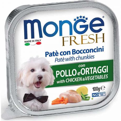 Консервы Monge Dog Fresh для собак курица с овощами 100 г