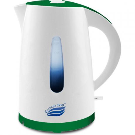 Чайник электрический Великие реки Томь-1 белый/зеленый