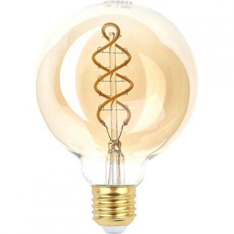 Лампа ЭРА светодиодная филаментная E27 7W 2400K прозрачная F-LED G95-7W-824-E27 spiral gold Б0047663