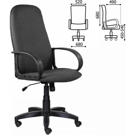 Кресло офисное Brabix Praktik EX-279 ткань/кожзам серое 532018