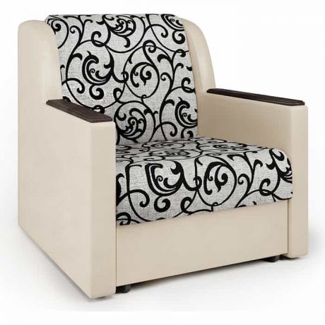 Кресло-кровать Шарм-Дизайн Аккорд Д экокожа беж и узоры