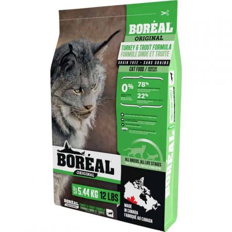 Сухой корм Boreal Original для кошек всех пород с индейкой и форелью 5,44кг