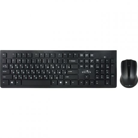 Комплект клавиатура и мышь Oklick 250M клав:черный мышь:черный USB беспроводная slim