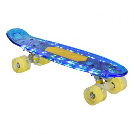 Скейт Navigator пластик, со свет.эффектами, 56х15х11см, синий