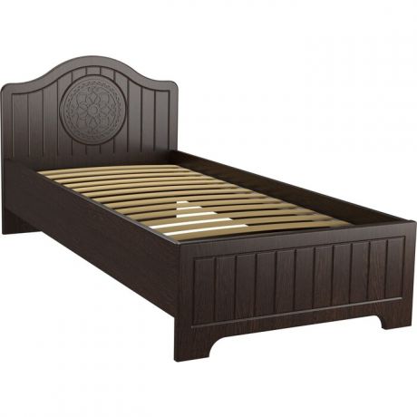 Кровать с ламелями и опорами Compass Монблан МБ-600К 200x90 орех шоколадный