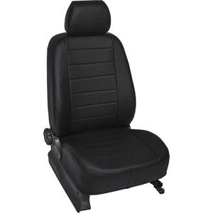 Авточехлы Rival "Строчка" для сидений Nissan Almera G15 седан (2013-2018), эко-кожа, черные, SC.4104.1