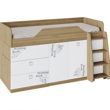 Кровать комбинированная ТриЯ Оксфорд ТД-139,11,03 ривьера/белый с рисунком