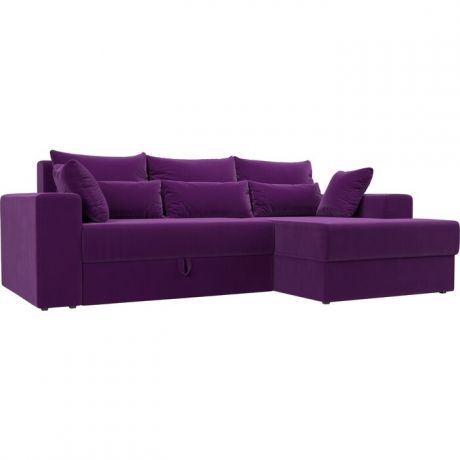 Угловой диван Мебелико Мэдисон микровельвет фиолетовый правый угол