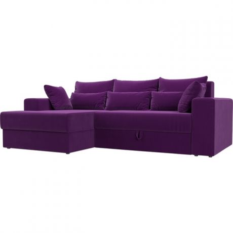 Угловой диван Мебелико Мэдисон микровельвет фиолетовый левый угол