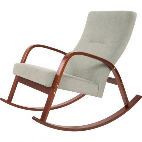 Кресло-качалка Мебелик Ирса ткань минт, каркас вишня