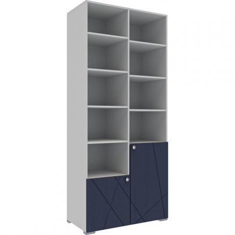 Шкаф комбинированный с 2 дверьми Это мебель Абрис ПМ-332.22 исп.2 дуб адриатика синий/белый