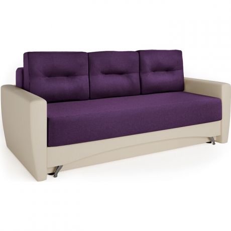 Шарм-Дизайн Диван-кровать Опера 150 экокожа беж и фиолетовая рогожка