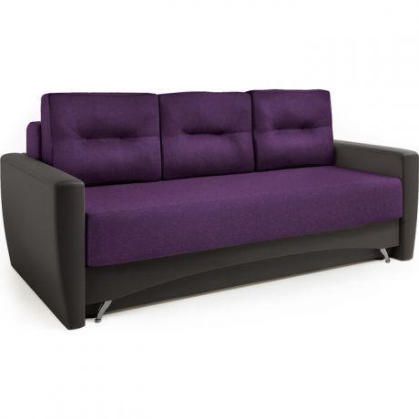Шарм-Дизайн Диван-кровать Опера 150 экокожа шоколад и фиолетовая рогожка