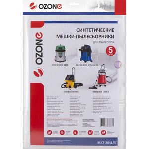 Мешки для пылесоса Ozone совместимы с KRESS, AEG, BOSCH, BORT, DEWALT, HITACHI, NILFISK, PROTOOL, PORTOTECNICA, SOTECO, SPARKY, STIHL, 5 шт (MXT-3041/5)