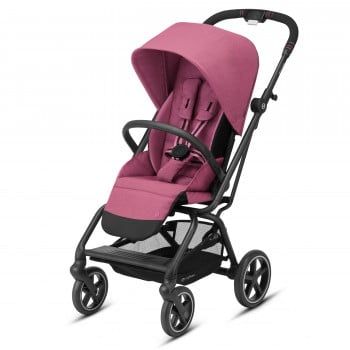 Коляска прогулочная Cybex Eezy S Twist+ 2 BLK Magnolia Pink с бампером и дождевиком, розовый