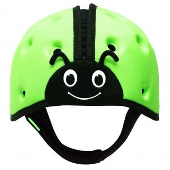 Мягкая шапка-шлем для защиты головы SafeheadBABY "Божья коровка", зеленый