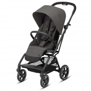 Коляска прогулочная Cybex Eezy S Twist+ 2 BLК Soho Grey с бампером и дождевиком, серый