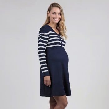 Вязаное платье для беременных OH MA, синий