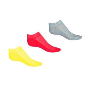 Носки укороченные, 3 пары, желтый, красный, серый