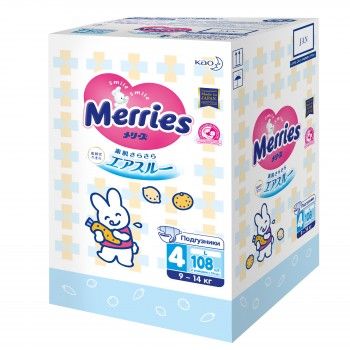 Подгузники для детей Merries размер L 9-14 кг 108 шт.