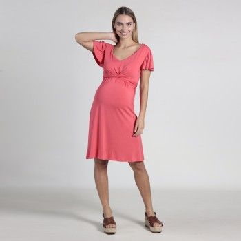 Платье с завязками для беременных Oh Ma, коралловый