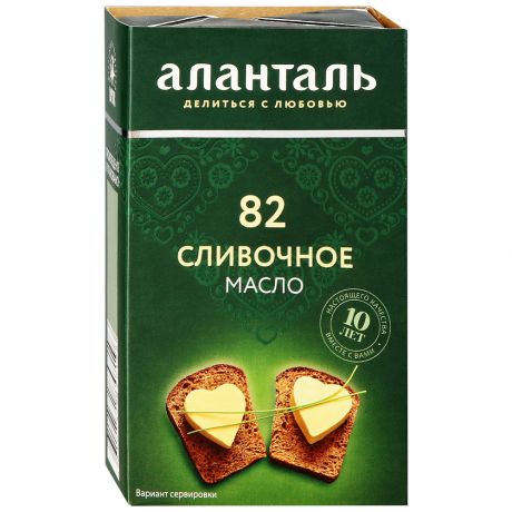 Масло Аланталь №82 сливочное 82.5% 180 г