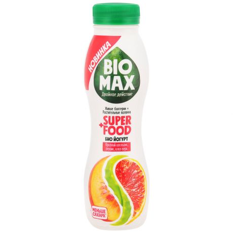 Йогурт BioMax питьевой красный апельсин персик алоэ 1.5% 270 г