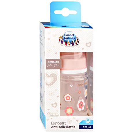 Бутылочка детская Canpol babies EasyStart с широким горлышком антиколиковая от 0 месяцев розовая 120 мл