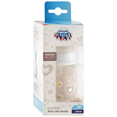 Бутылочка детская Canpol babies EasyStart с широким горлышком антиколиковая от 0 месяцев белая 120 мл