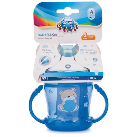 Чашка-непроливайка детская Canpol babies sweet fun голубая 180 мл