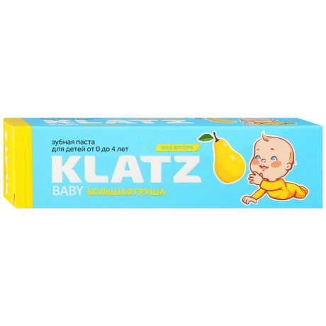 Зубная паста детская Klatz Baby большая груша без фтора 40 мл