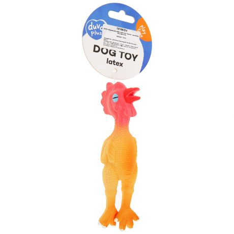 Игрушка Duvo+ латексная Курица оранжевая для собак 15 см