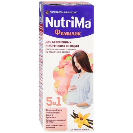 Смесь молочная готовая NutriМа Фемилак для беременных и кормящих ваниль 200 мл