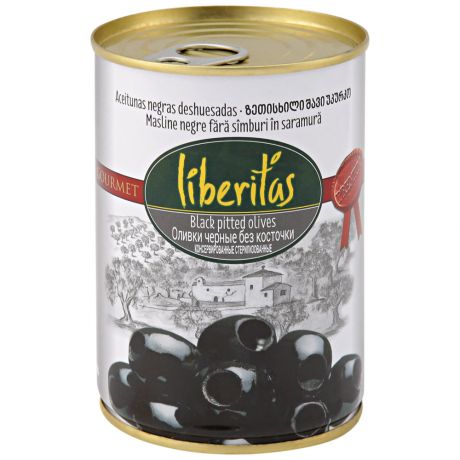 Оливки Liberitas черные без косточки 425 г