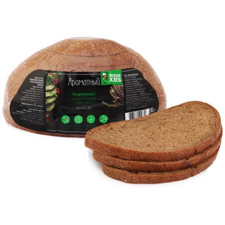 Хлеб из смеси ржаной и пшеничной муки заварной подовый Рижский хлеб Ароматный 300 г