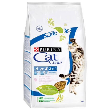 Корм сухой Cat Chow тройная защита для взрослых кошек 15 кг