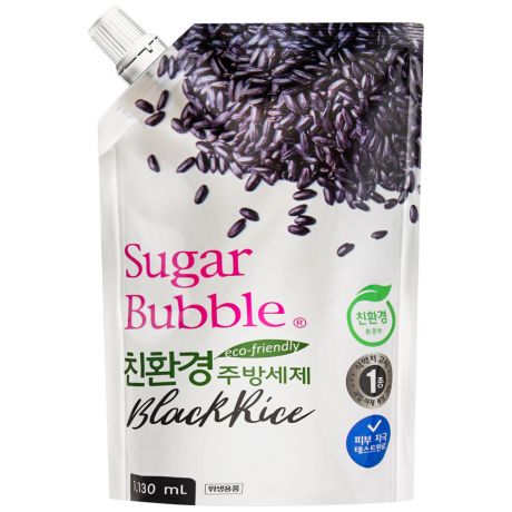 Средство для мытья посуды Sugar bubble черный рис экологичное 1.2 л