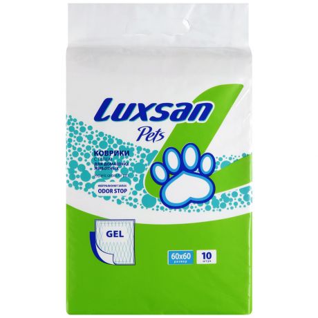 Коврики Luxsan Pets Premium GEL впитывающие с гелем для домашних животных 60х60 см 10 штук