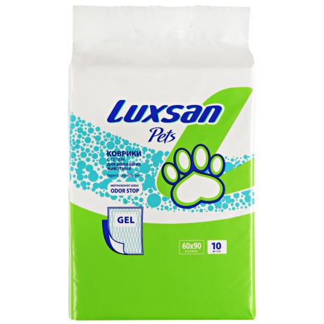 Коврики Luxsan Pets Premium GEL впитывающие с гелем для домашних животных 60х90 см 10 штук