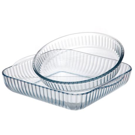 Набор посуды для СВЧ Pasabahce Borcam Sets 2 предмета (3.2 л 28х28х6 см + 1.95 л 220х256 мм)