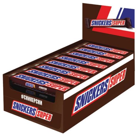 Шоколадный батончик Snickers Super 32 штуки по 80 г