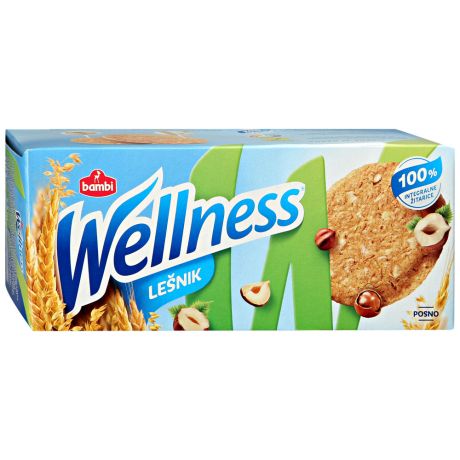 Печенье Wellness цельнозерновое с фундуком и витаминами 210 г