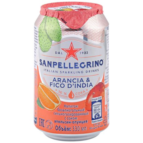 Напиток Sanpellegrino с соком апельсина и опунции газированный 0.33 л
