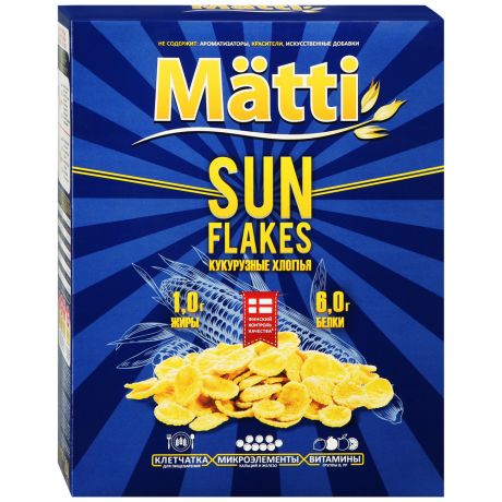Кукурузные хлопья Matti Matti Sun Flakes Пачка 250 г