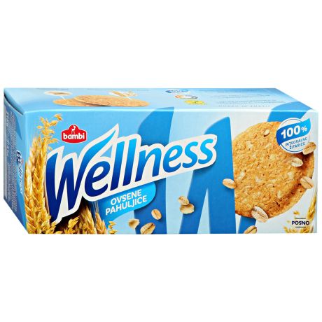 Печенье Wellness цельнозерновое с овсяными хлопьями и витаминами 210 г