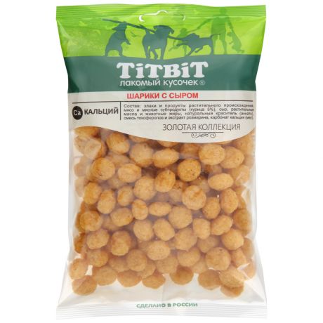 Лакомство Titbit Золотая коллекция Шарики с сыром для собак 95 г