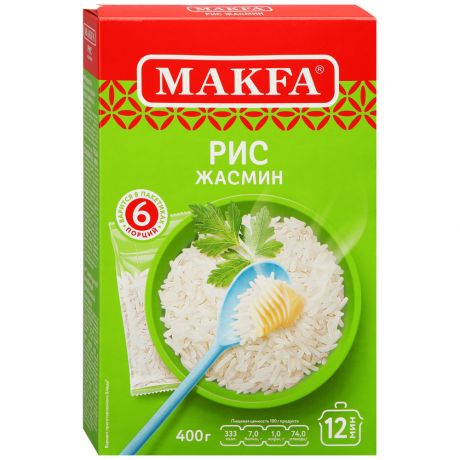 Крупа рис Makfa Жасмин шлифованный 400 г