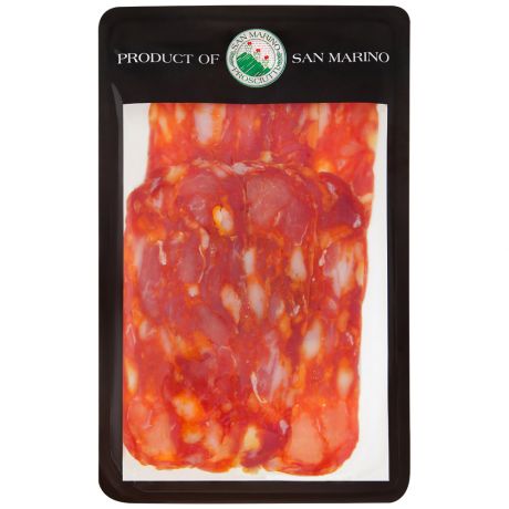 Колбаса сыровяленая San Marino Salame Spianata Piccante Салями Пиканте нарезка 70 г