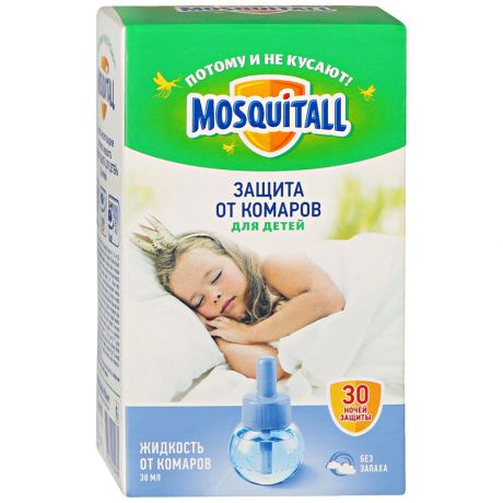 Жидкость от комаров для детей Mosquitall 30 ночей Нежная защита 30 мл